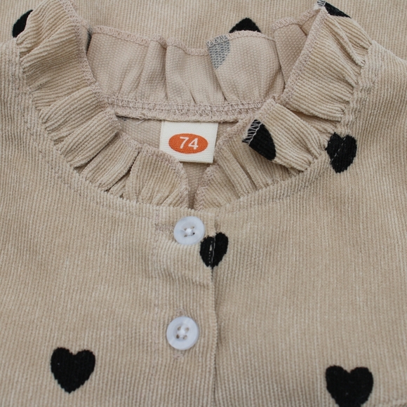 Girls Shein Corduroy Heart Dress – Size 2T - Picture 3 of 5